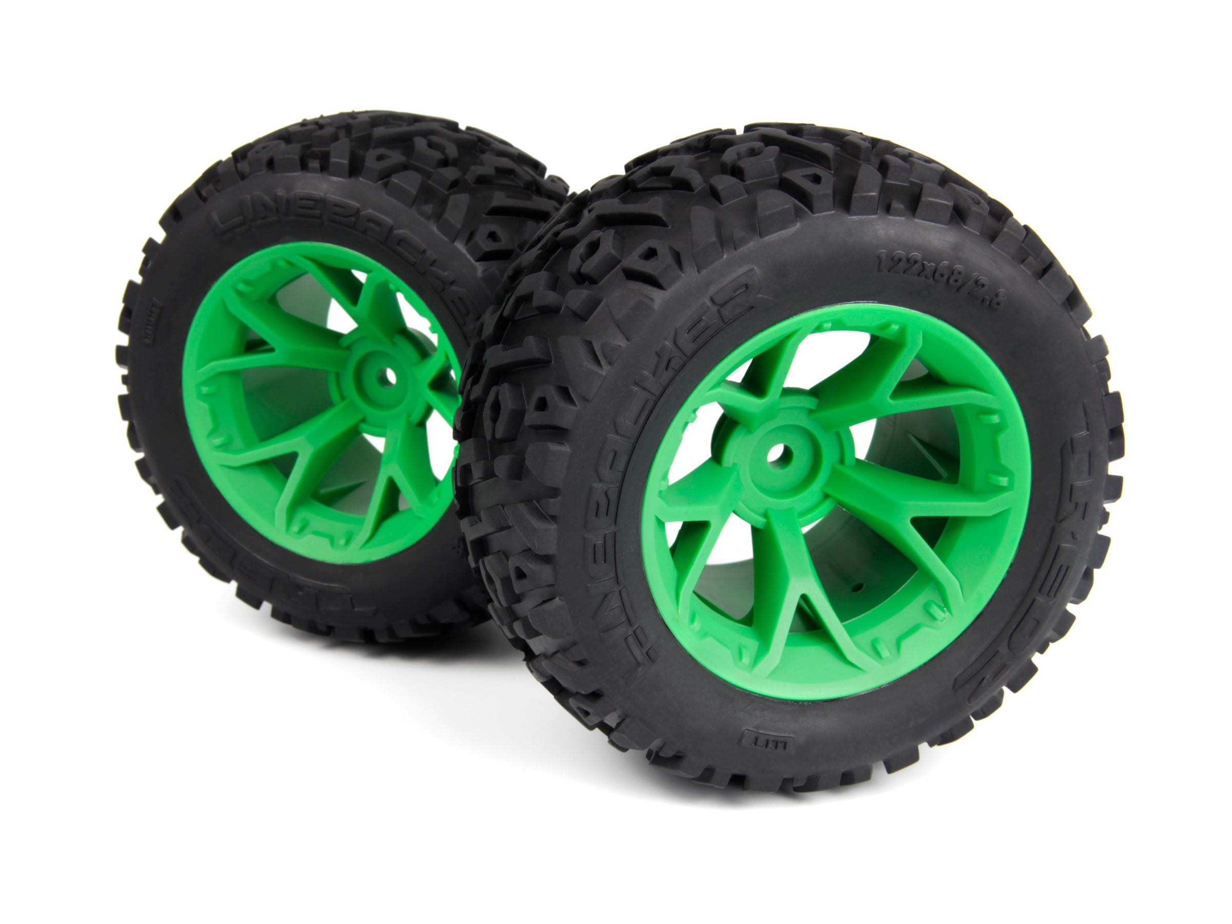 Mounted Linebacker Tire on MT Wheel (Green/2pcs)