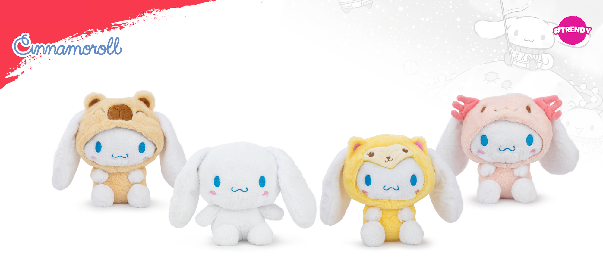 CINNAMOROLL  - Assortment of 8 Plushs - 4 Models - 22cm