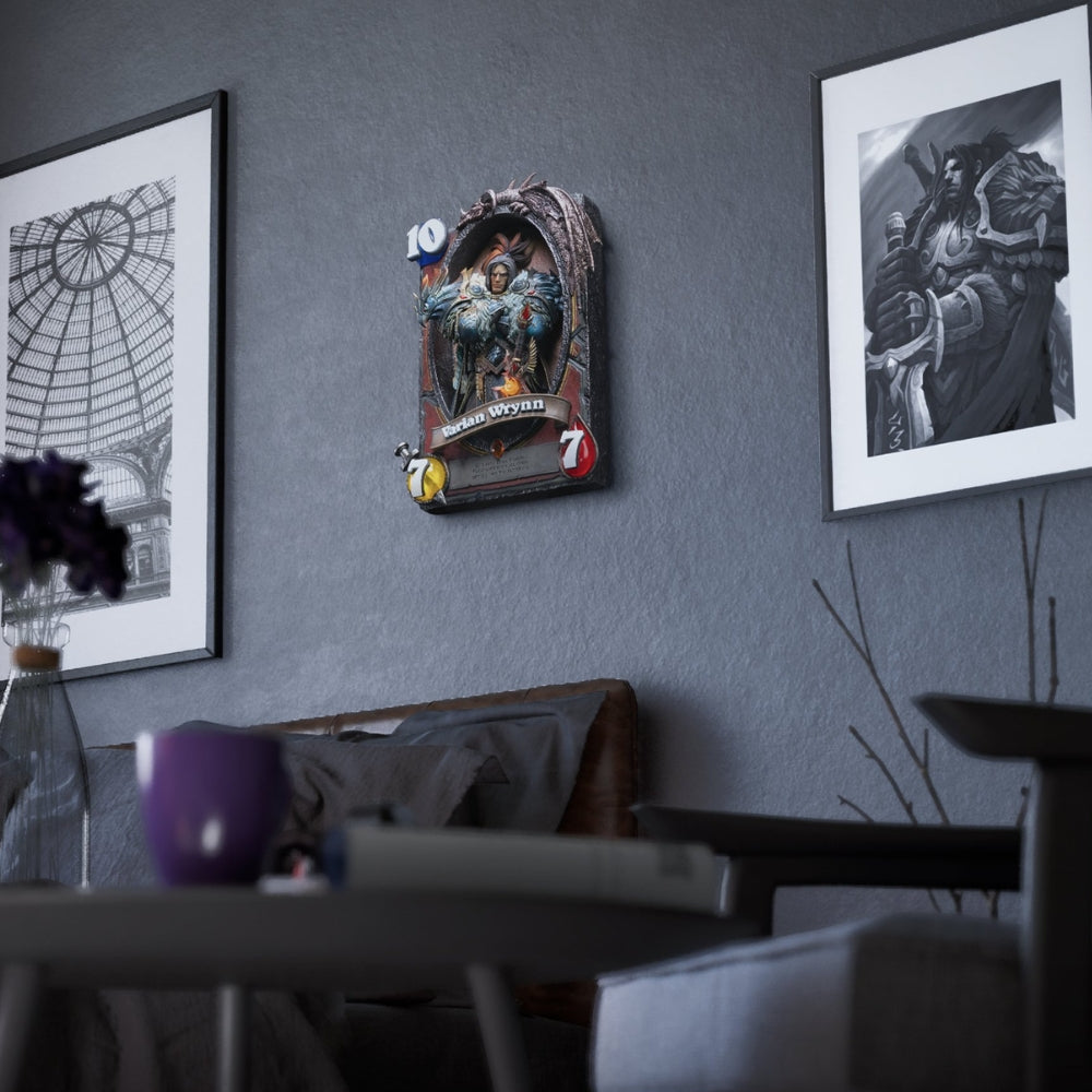 Blizzard Hearthstone Varian Wrynn Art Statue Frame