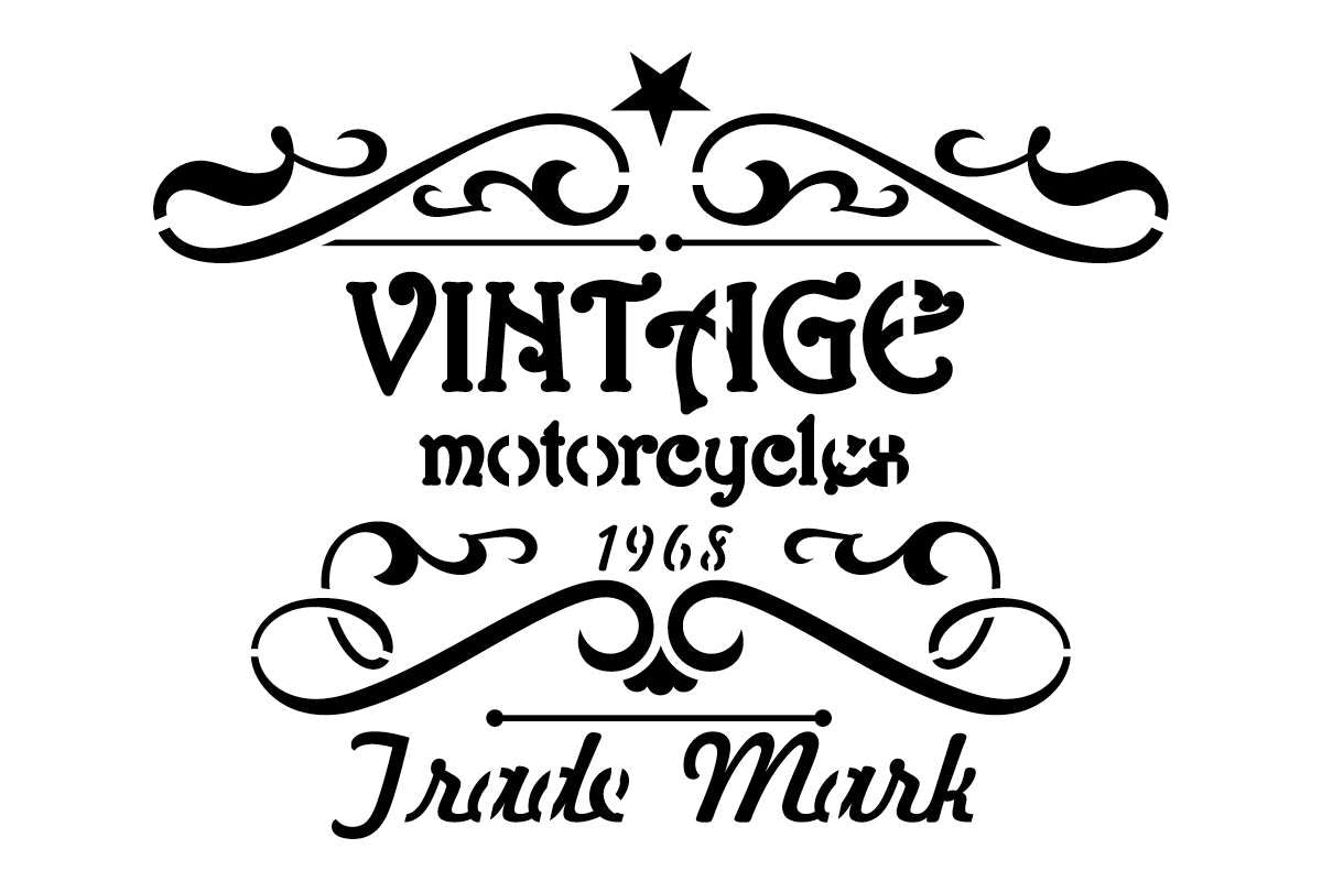 Stencil Vintage Motorcycles Sign