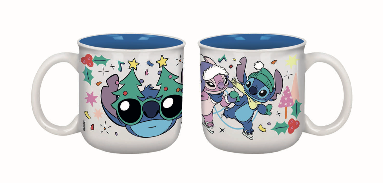 STITCH-MAS - Ice Skating - Breakfast Mug - 14oz