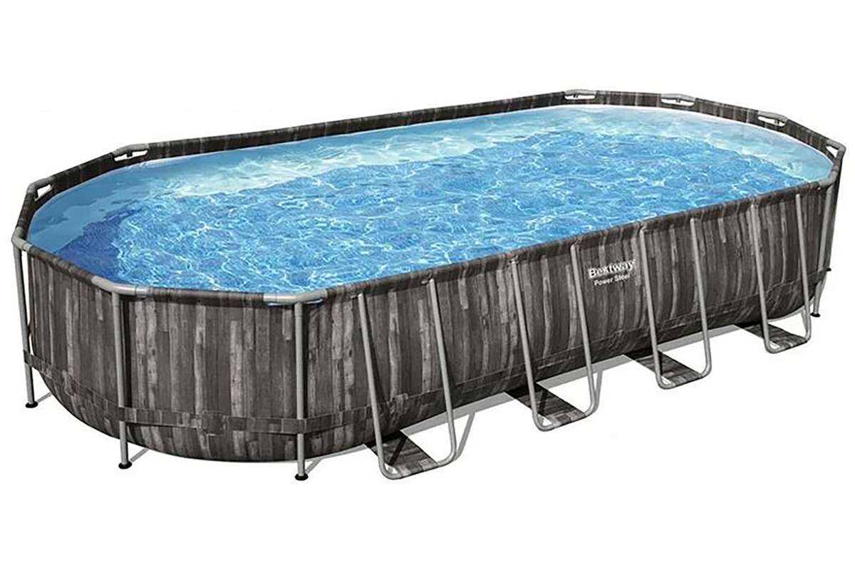 Power Steel oval pool 732x366x122cm m/tilbehør