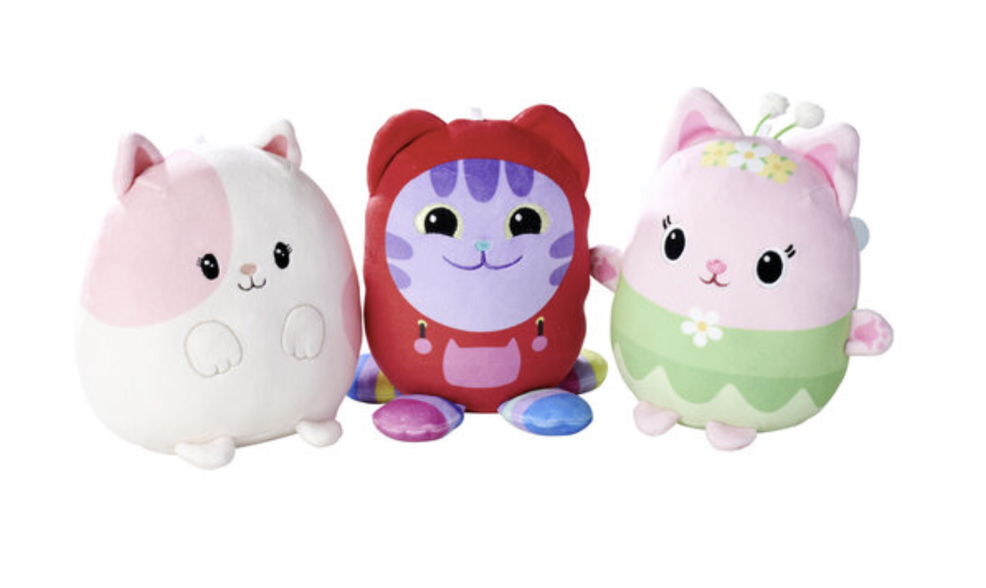 GABBY'S DOLLHOUSE - Squishy - Assortment de 6 Plushs 20cm - 3 Models