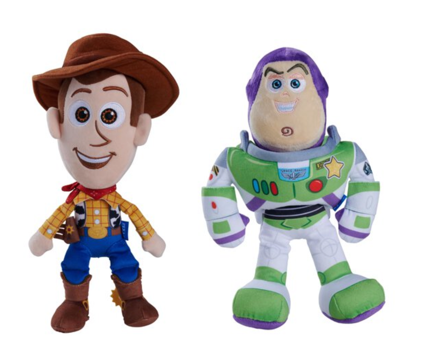 TOY STORY - Buzz & Woody - Assortment de 6 Plushs 25cm - 2 Models