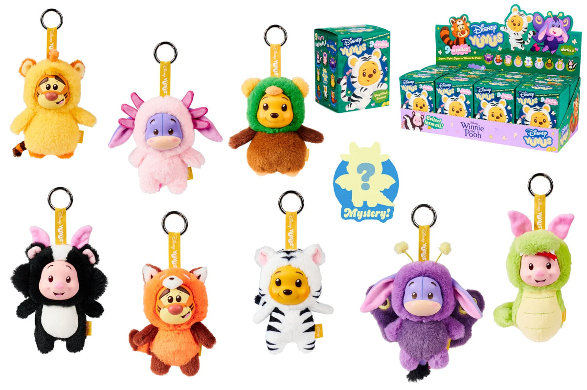 WINNIE THE POOH - Display of 8 Keychains YUYUS 12cm - 8 Models Wave 3