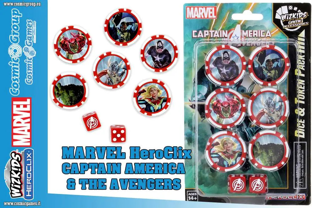 MHC CAP.AMERICA & AVENGERS DICE & TOKEN