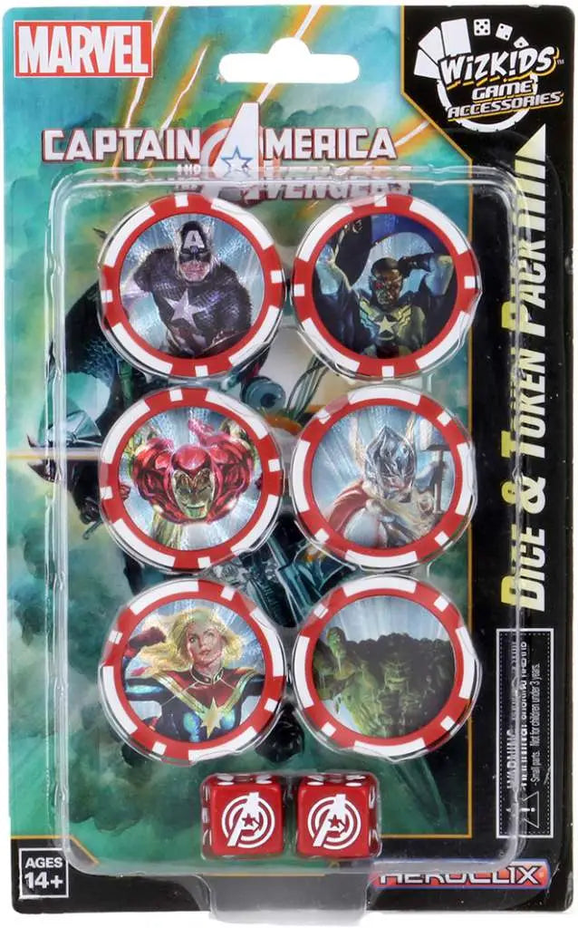 MHC CAP.AMERICA & AVENGERS DICE & TOKEN