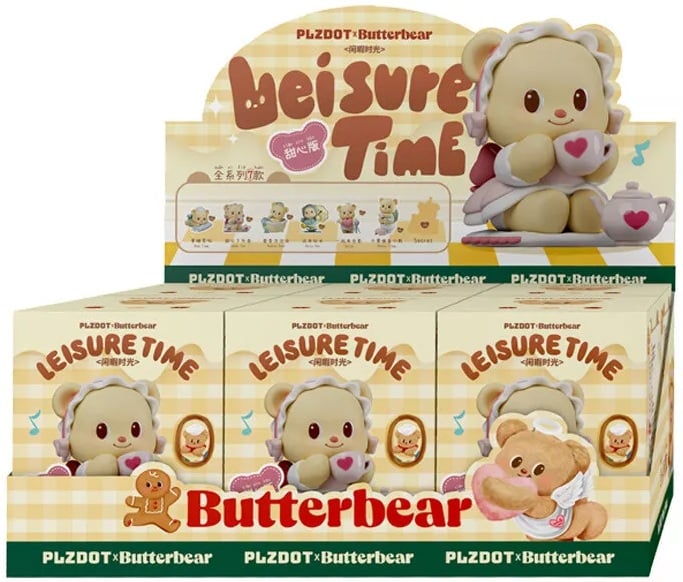 BUTTERBEAR - Leisure Time - Display of 6 Plushs 10cm - Mystery Box