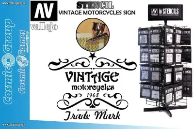 STENCIL STLET005 VINTAGE MOTORCYCLES SIG