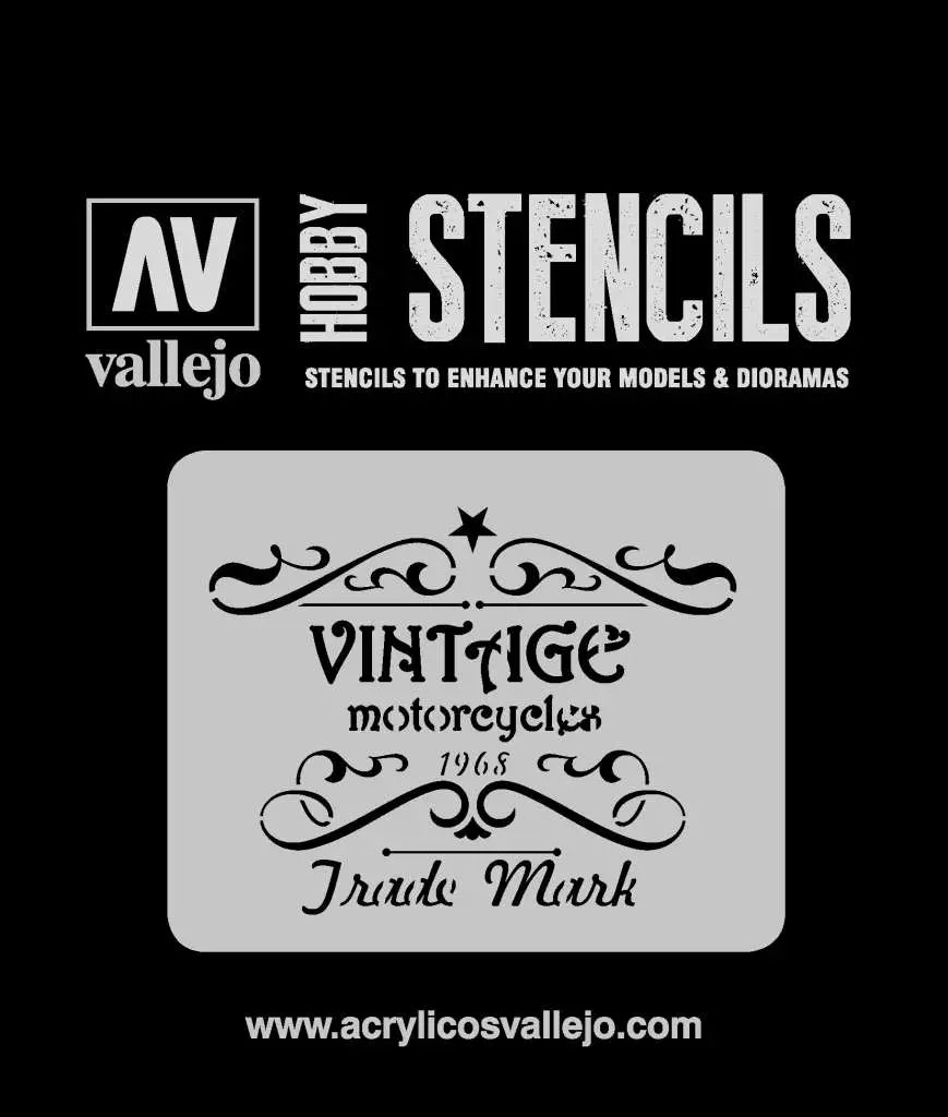 STENCIL STLET005 VINTAGE MOTORCYCLES SIG