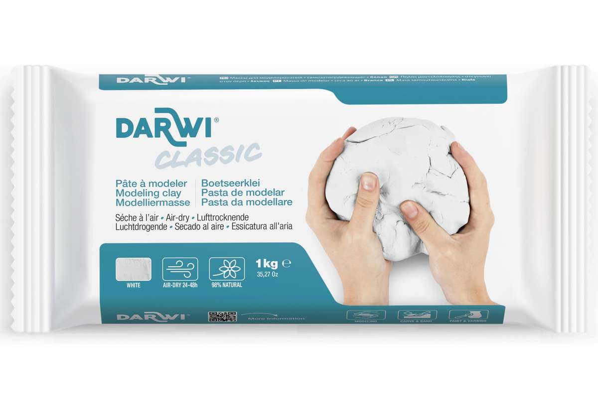 Darwi modellermasse 1000g hvid