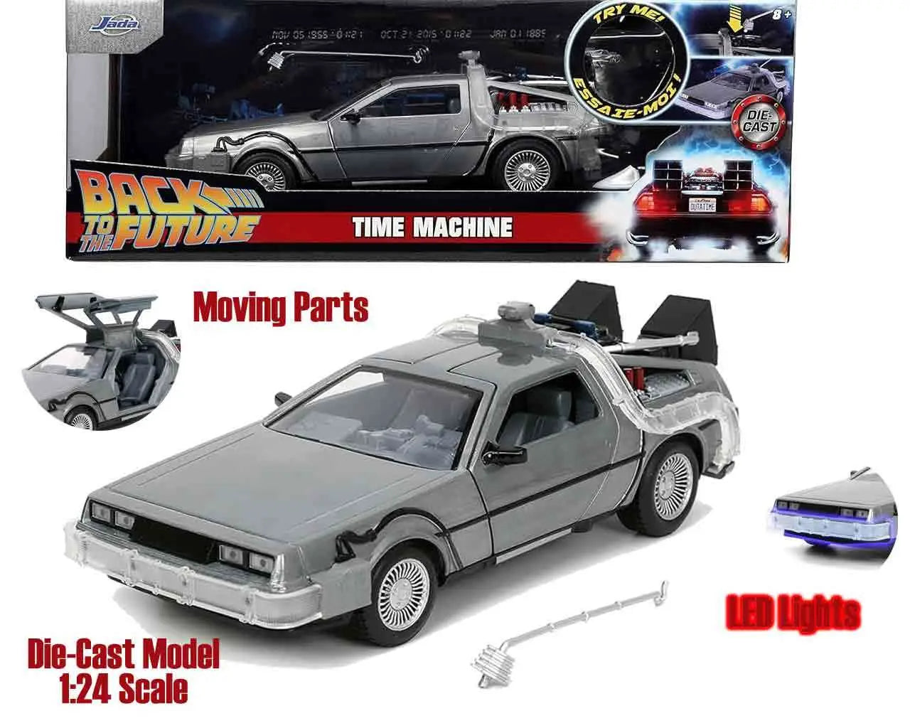 BACK TO THE FUTURE PART 1 1982 DELOREAN LIGHTS 1/24 DIE-CAST MODEL