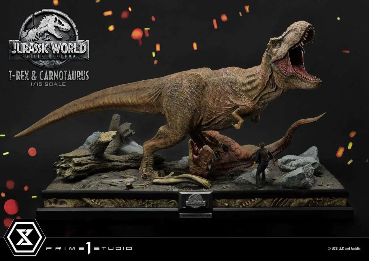 JURASSIC WORLD FK T-REX/CARNOTAURUS STAT