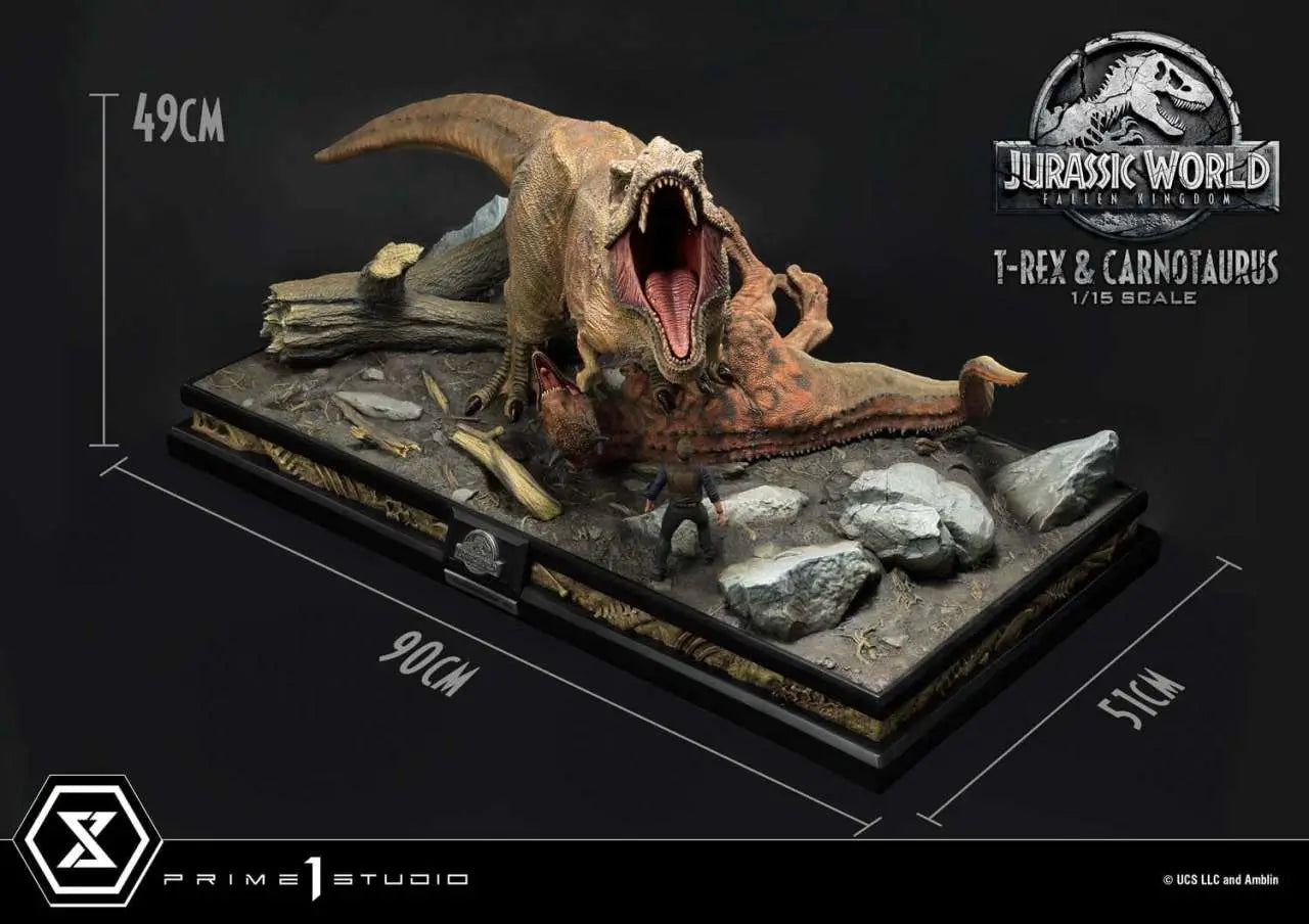 JURASSIC WORLD FK T-REX/CARNOTAURUS STAT