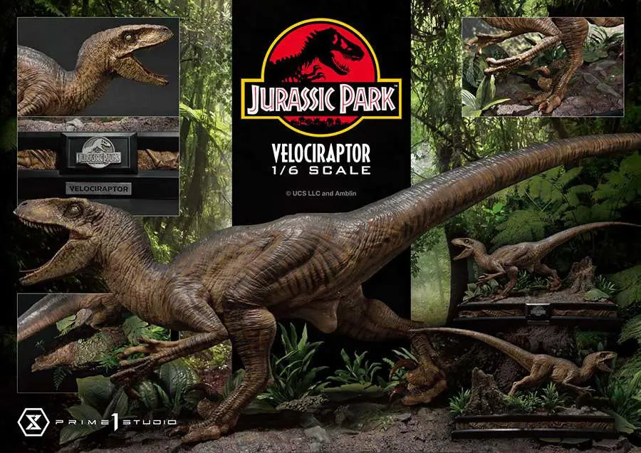 JURASSIC PARK VELOCIRAPTOR ATTACK STATUE
