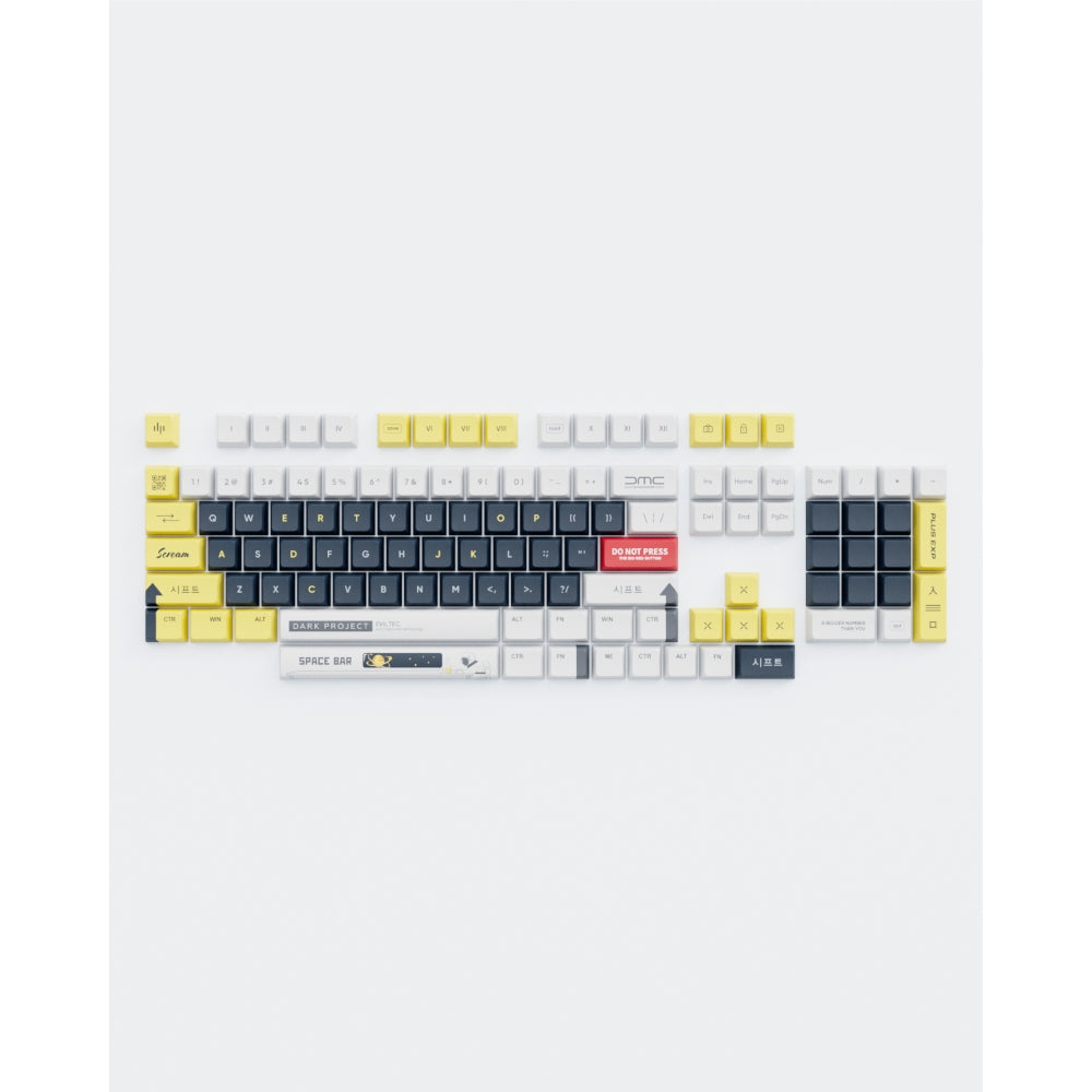 Dark Project KS-2036 PBT keycaps, ENG White/Yellow