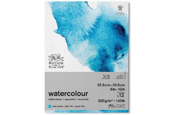 Watercolour pad cold 300g 23x31cm, 12 pages