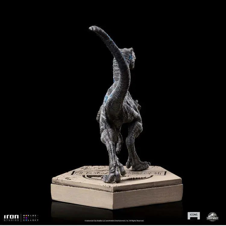 JW ICONS VELOCIRAPTOR BLUE STATUE
