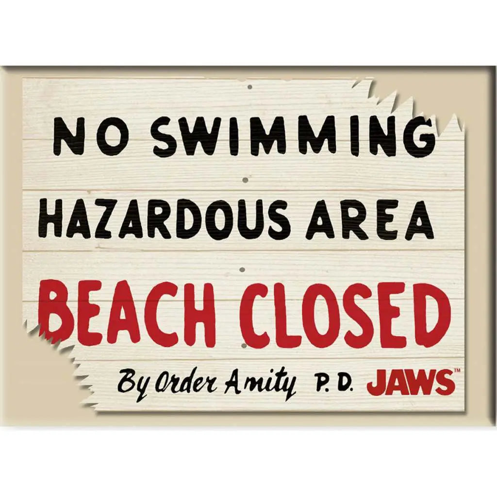 JAWS BEACH CLOSED FLAT MAGNET