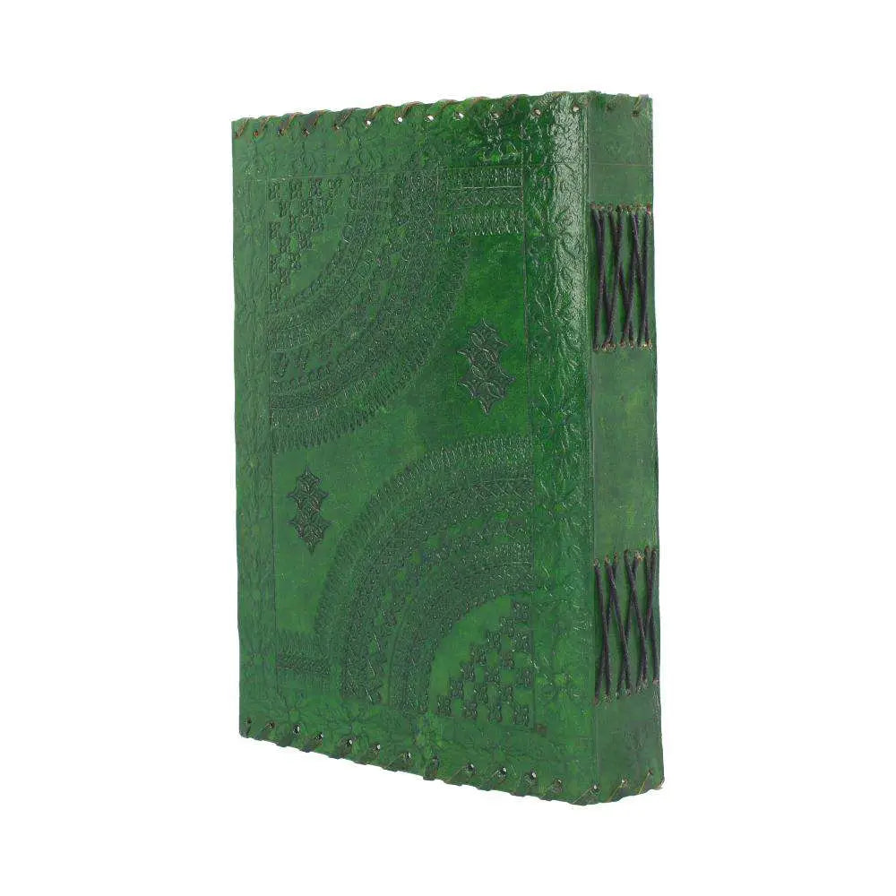 LEATHER DIARY EMBOSS GREENMAN & TWO LOCK