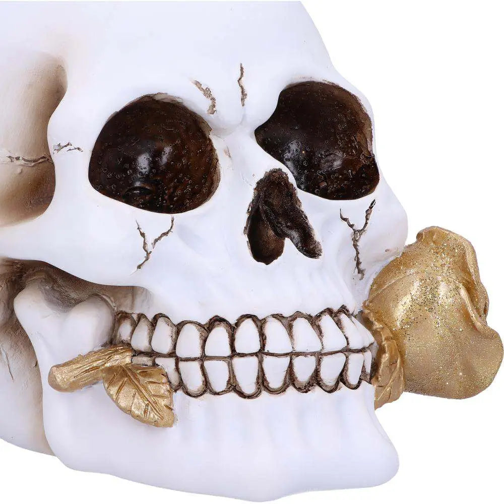 SKULL GOTHIC FLORAL FATE GOLDEN ROSE