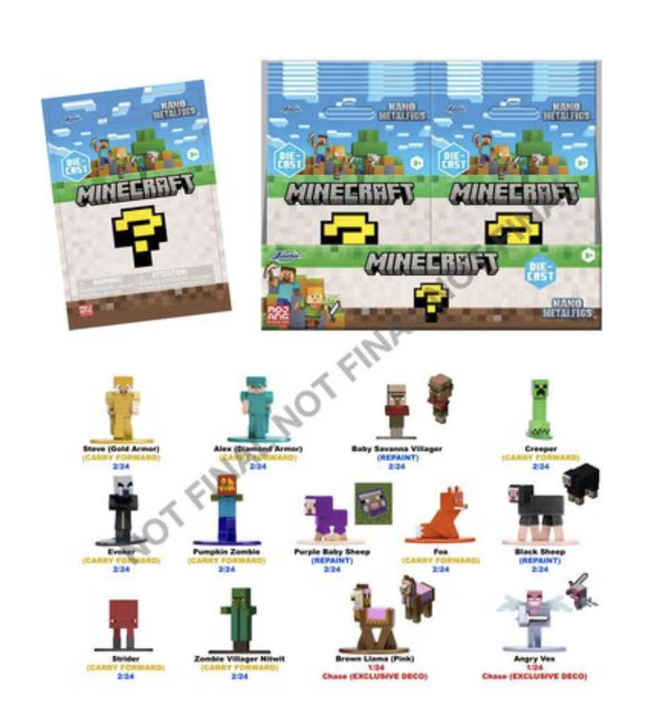 MINECRAFT - Display of Blind Nano Figures - 13 Assortment - 24pc