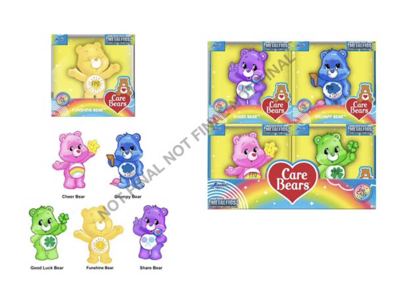 CAREBEAR - Display of 2,5inch Figures - 5 Modèles - 12pc - Wave 1