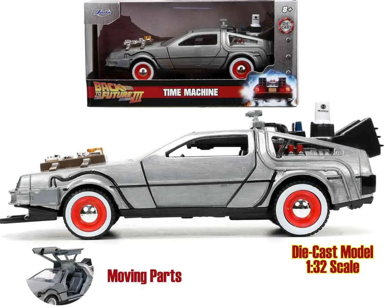 BACK TO THE FUTURE 3 1982 DELOREAN 1/32 DIE-CAST MODEL