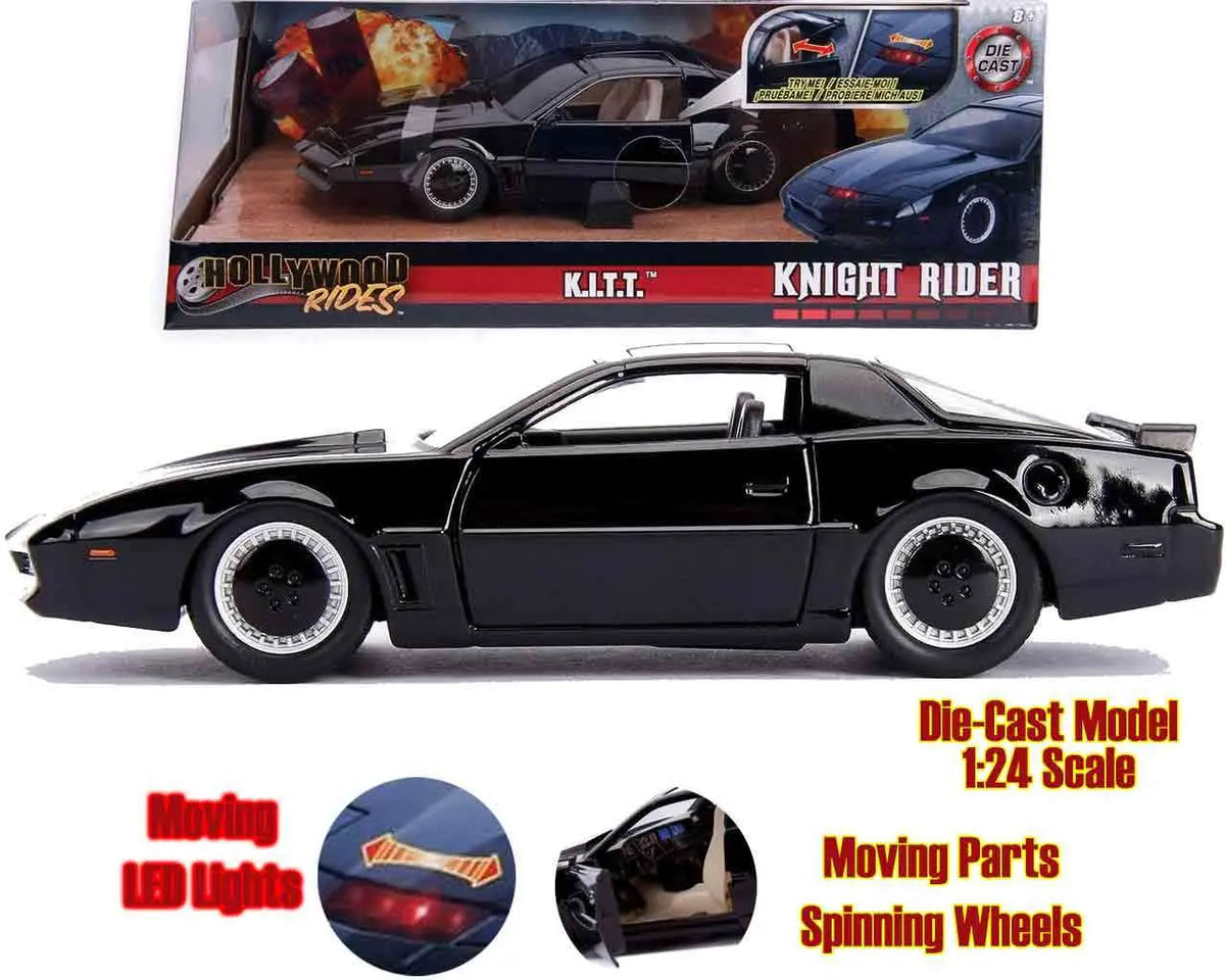 KNIGHT RIDER KITT 1982 PONTIAC FIREBIRD TRANS AM LIGHTS 1/24 DIE-CAST MODEL