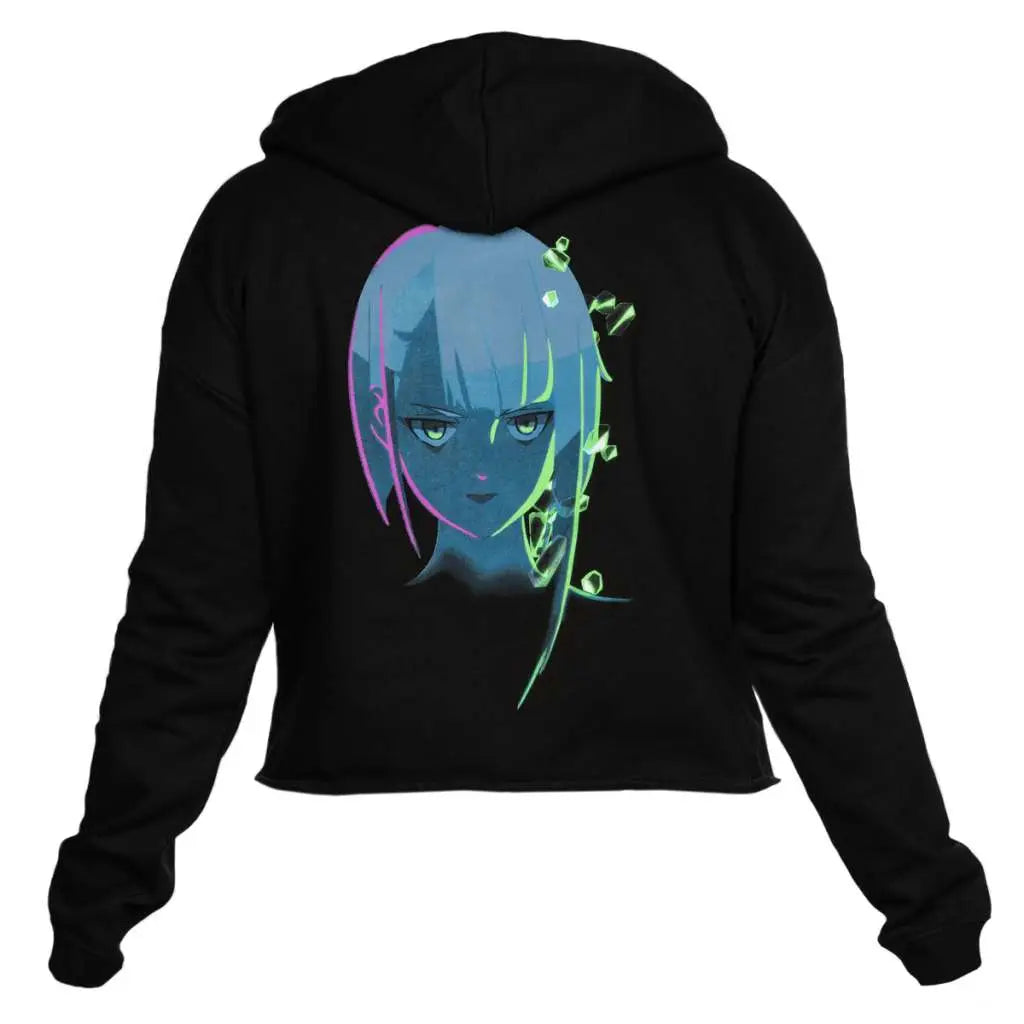 CYBERPUNK EDGERUNNERS NEON LUCY CROP HOODIE L
