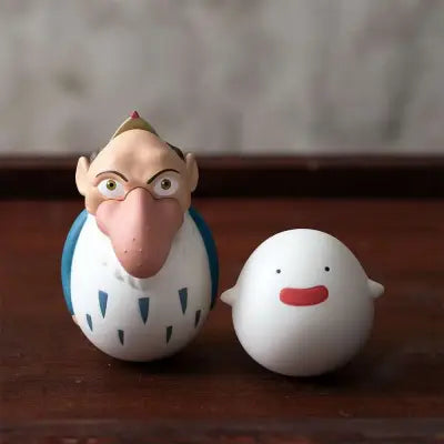 THE BOY AND THE HERON HERON & WARAWARA TWO PACK ROLY POLY FIGURINE