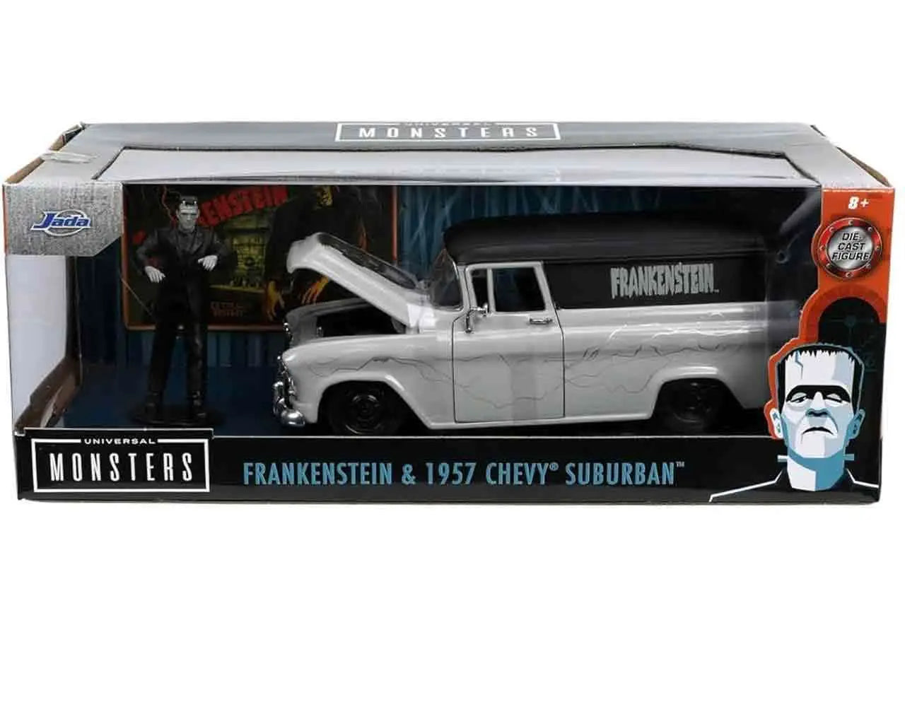 UNIVERSAL MONSTER 1957 CHEVY SUBURBAN & FRANKENSTEIN 1/24 DIE-CAST MODEL