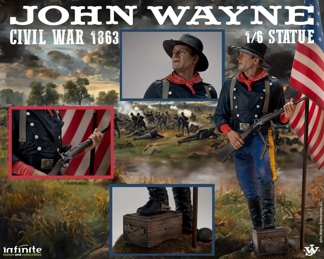 JOHN WAYNE CIVIL WAR 1863 1/6 STATUE