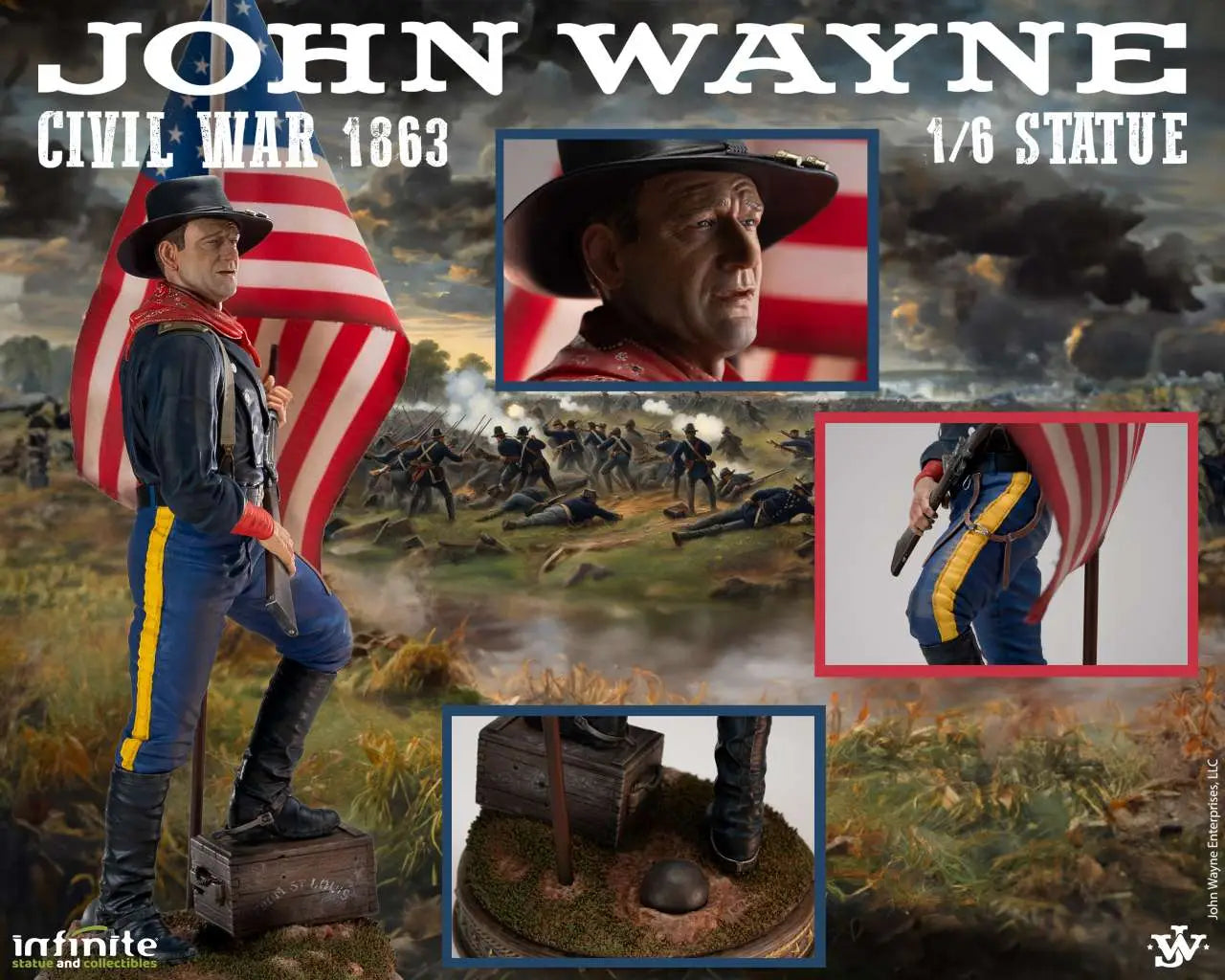 JOHN WAYNE CIVIL WAR 1863 1/6 STATUE
