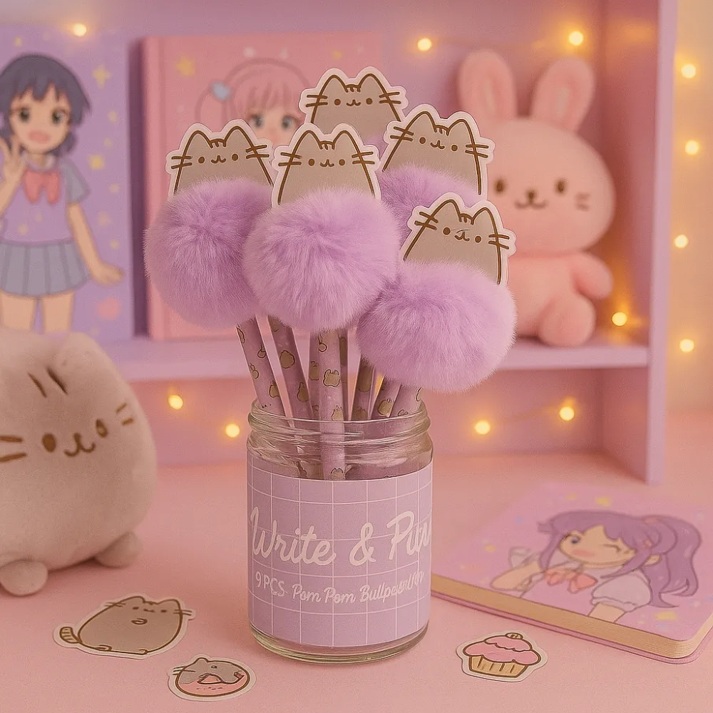PUSHEEN - Box of 10 Pompom Pens