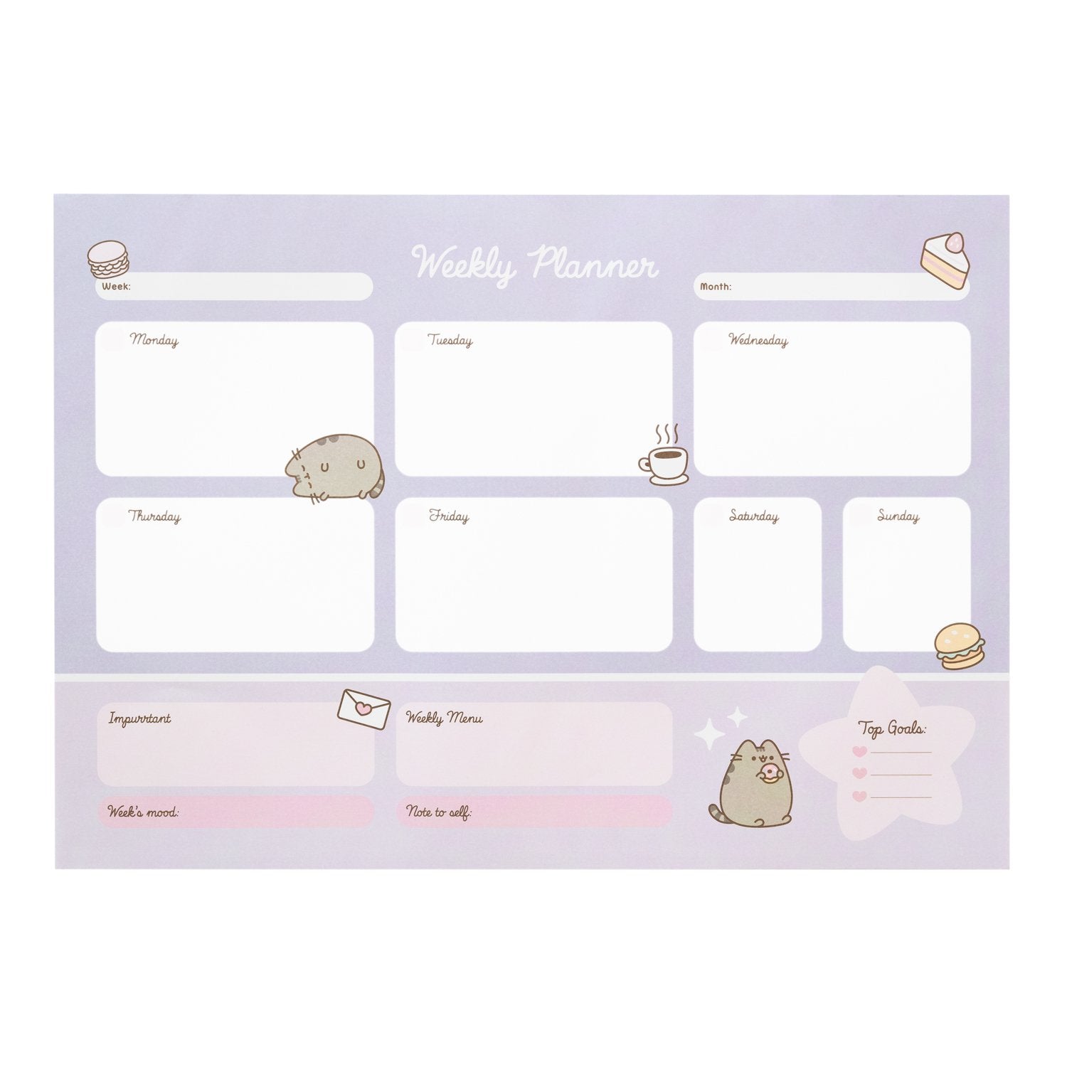 PUSHEEN - Moments - Weekly Planner - A3 Bloc Note