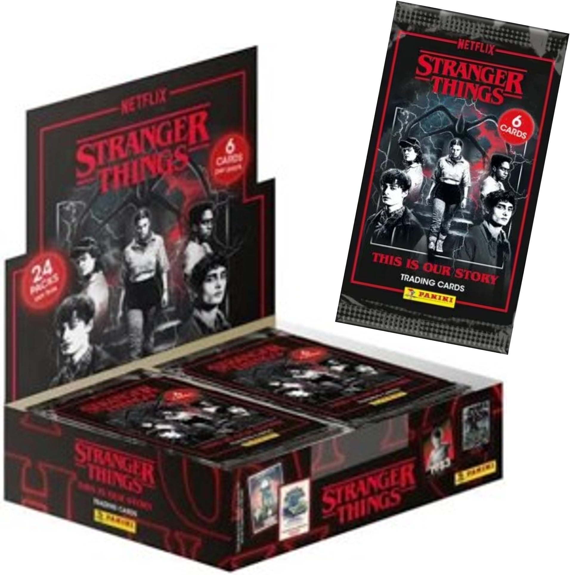 STRANGER THINGS - Panini Display 24 Packets 6 Trading cards