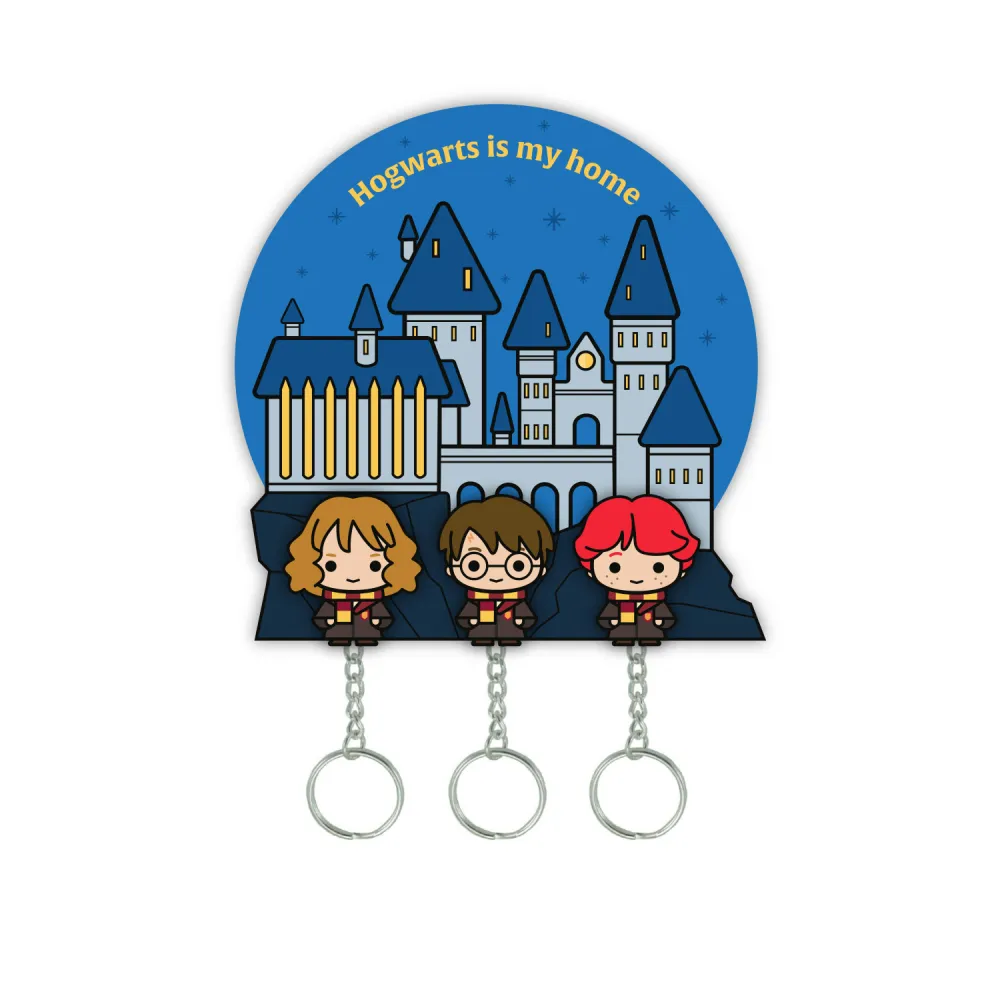 HARRY POTTER - Wall Key Holder with 3 Keyrings