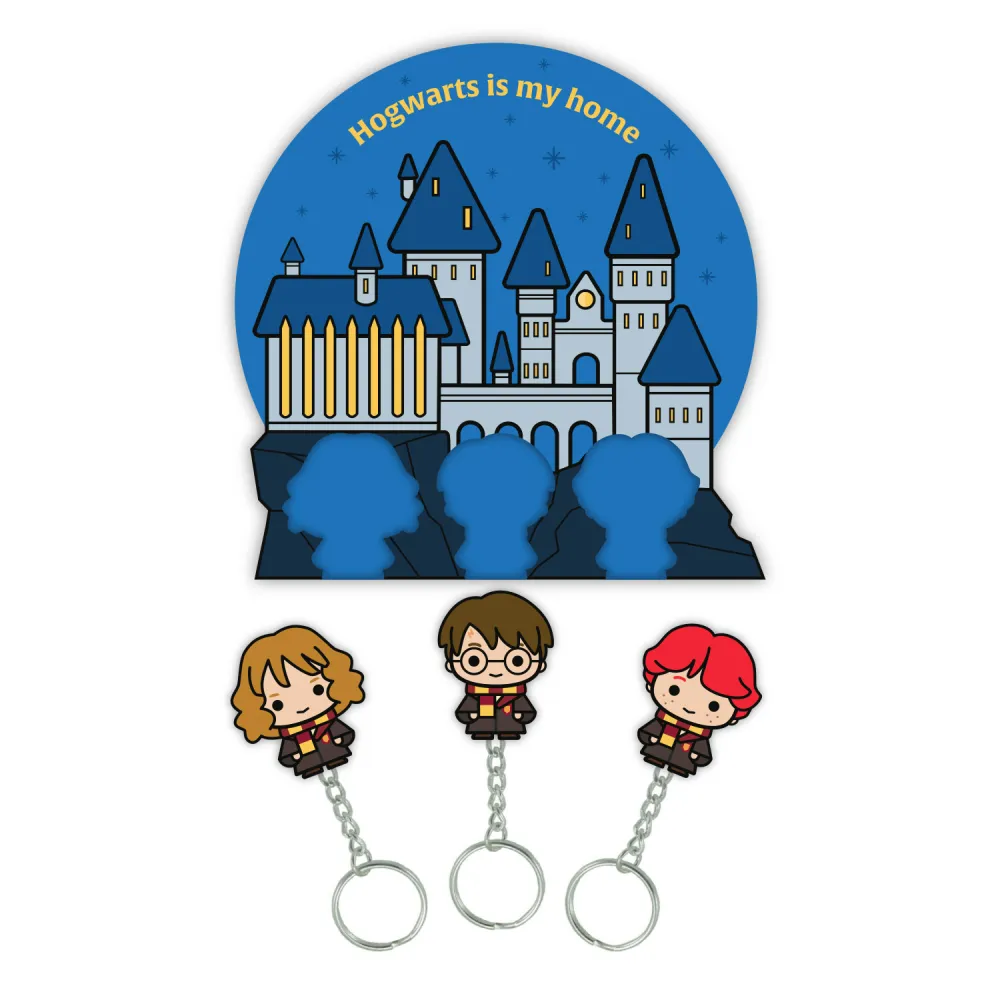 HARRY POTTER - Wall Key Holder with 3 Keyrings