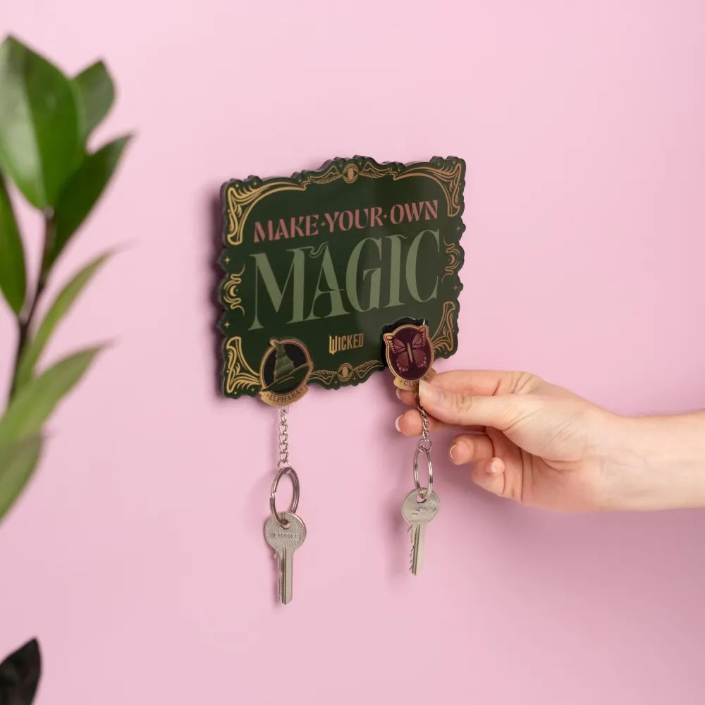 WICKED - Make your own Magic - Wall Key Holder with 3 Keyrings