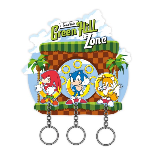 SONIC - Wall Key Holder with 3 Keyrings