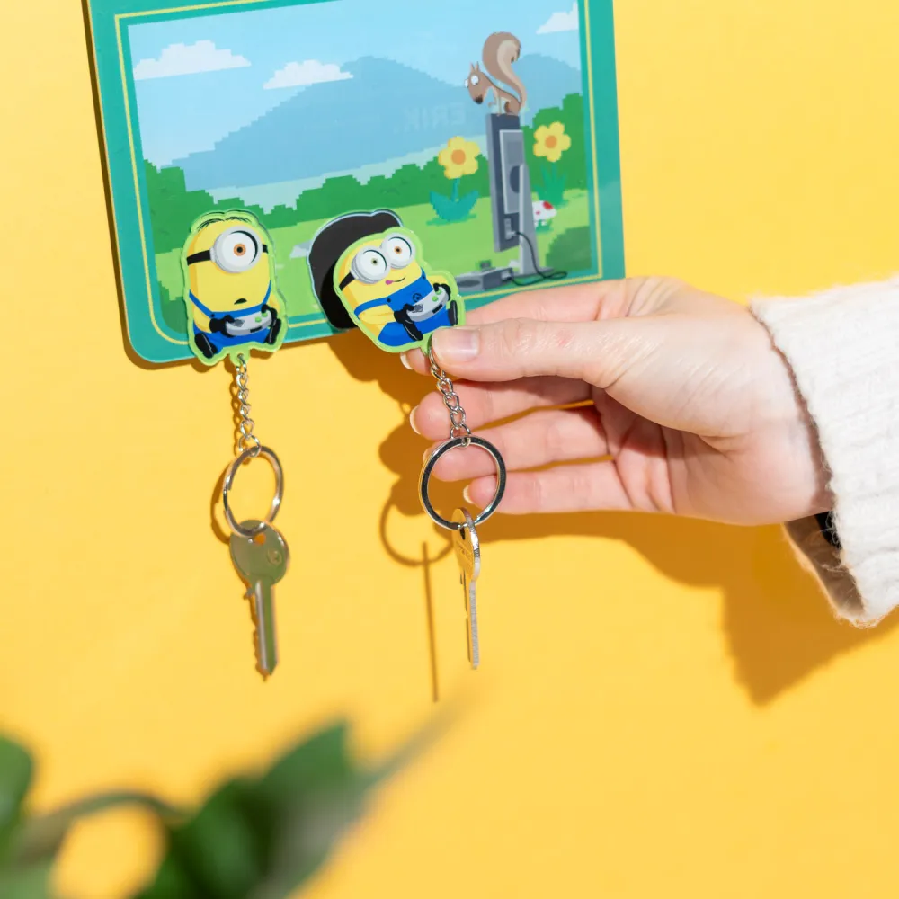 MINIONS - Wall Key Holder with 2 Keyrings