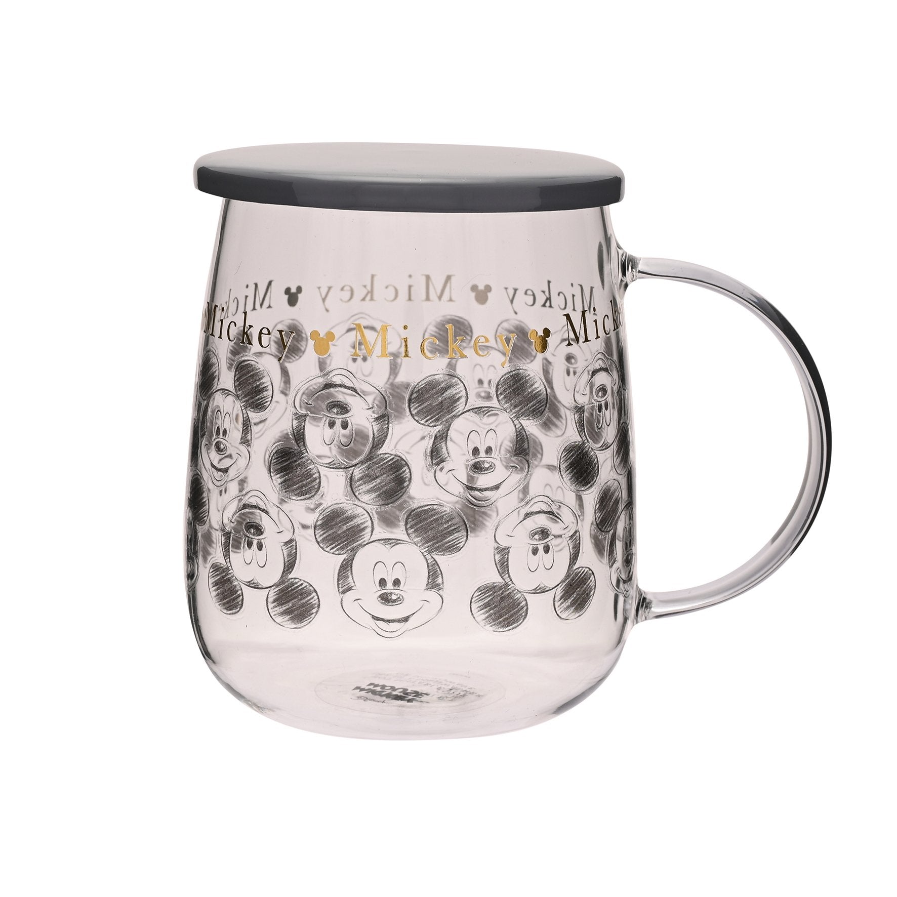 DISNEY - Mickey - Glass Mug with Lid 18oz