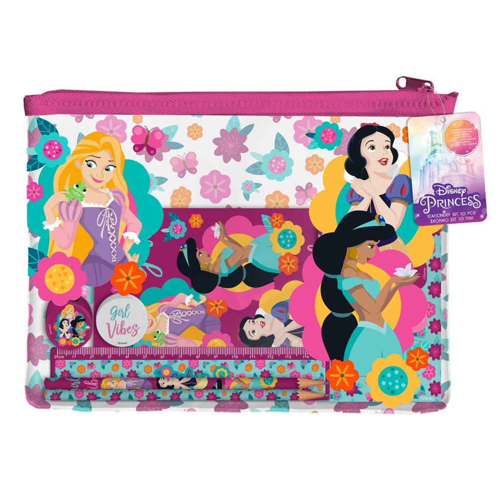 DISNEY - Princess - Stationery Set + Pencil Case - 10pc.