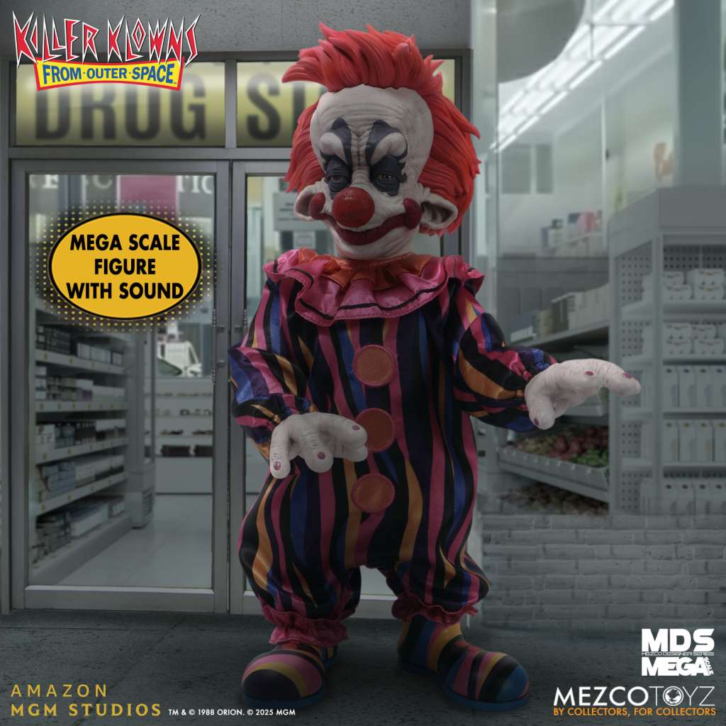 KILLER KLOWNS FROM OUTER SPACE -Rudy -MDS Mega Scale Talking Doll 37cm