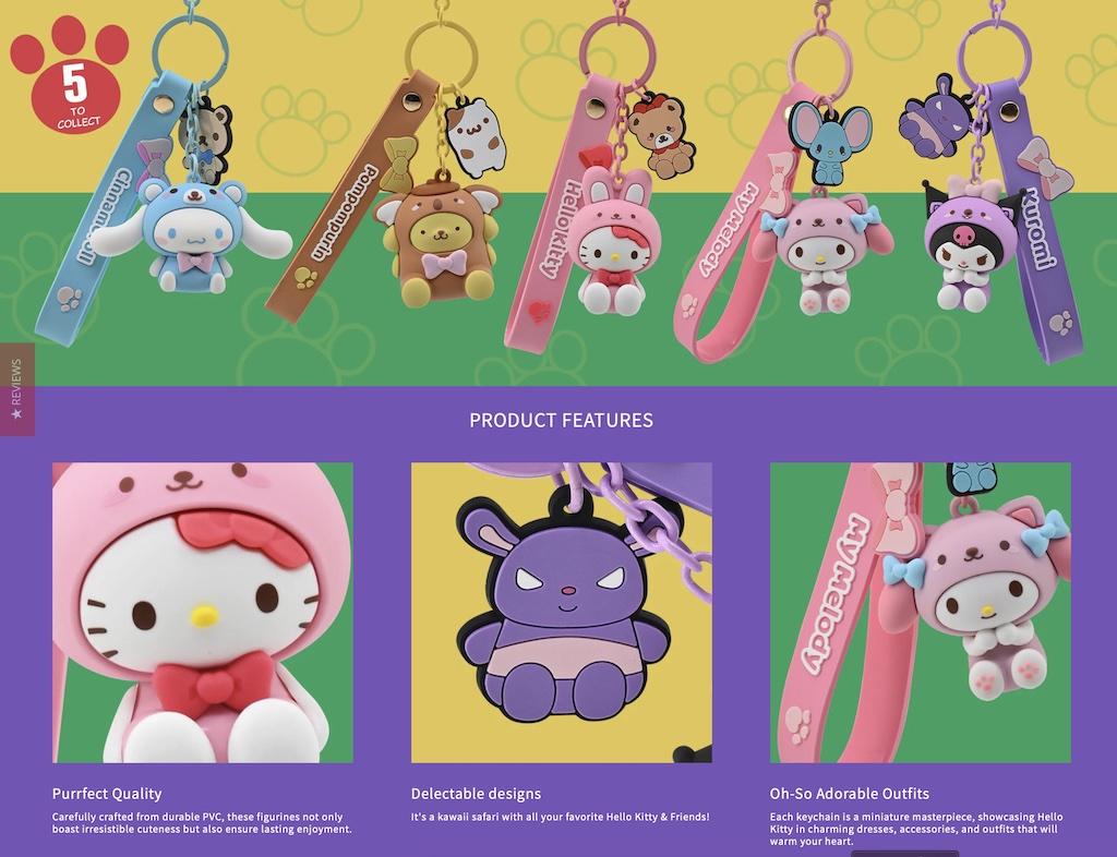 HELLO KITTY - Animals Series - Assortiment 12 Keychain 15.5cm