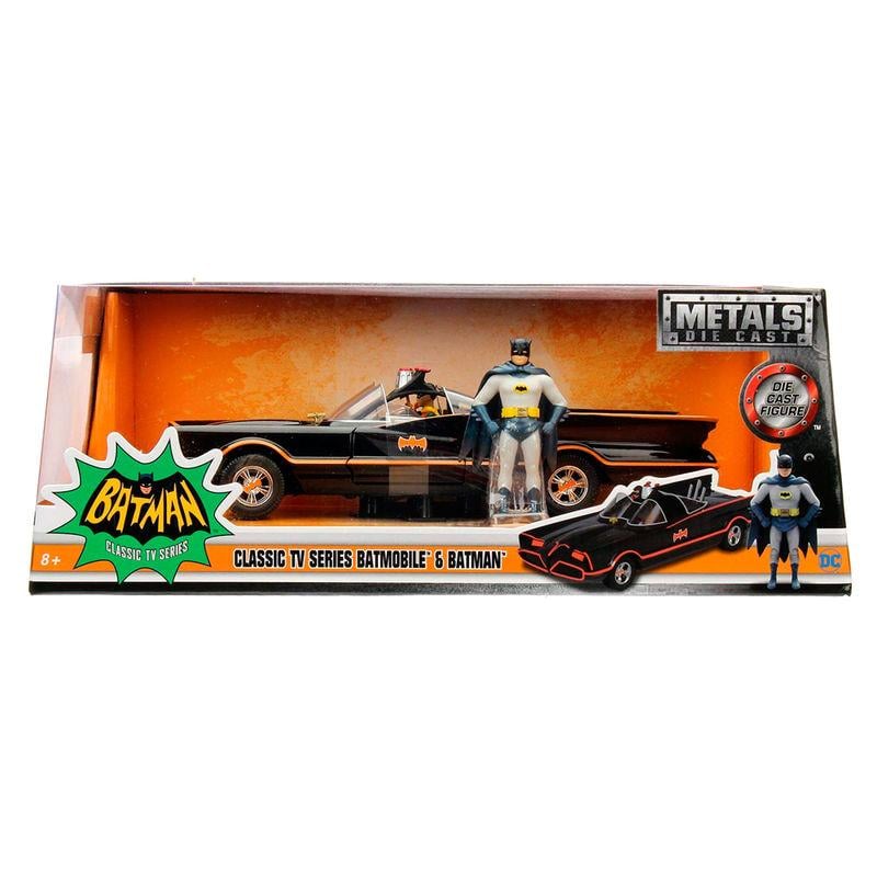 DC COMICS - Batman 1966 Batmobile + Figure Metal Die-Cast - 1:24