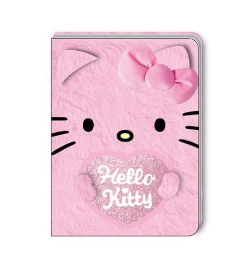 HELLO KITTY - Glitter - Premium Fur Notebook - Size A5