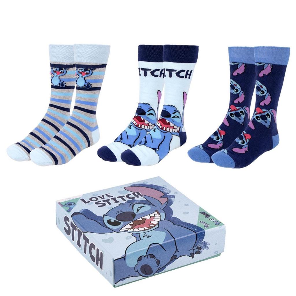 STITCH - Happy - 3 Pairs socks Pack (UK Size 6,5-11)