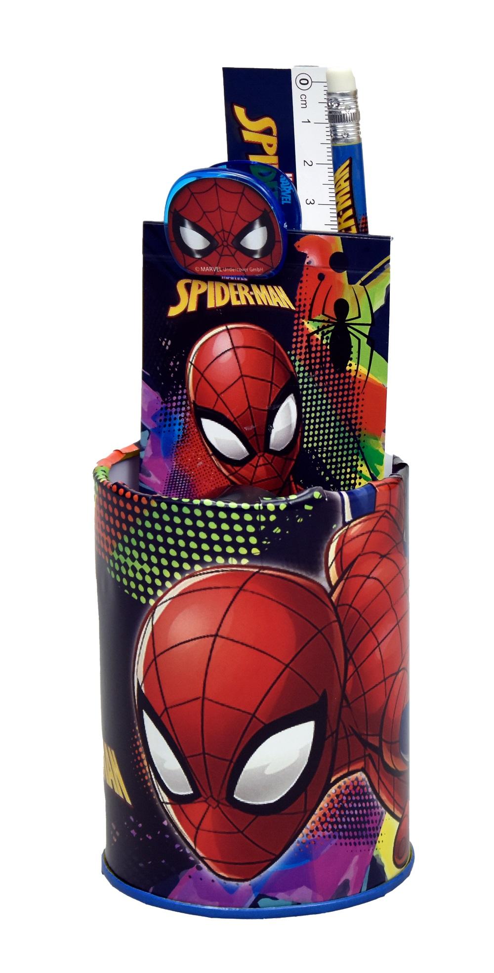SPIDER-MAN - Stationery Set + Pencil Pot - 7pc.